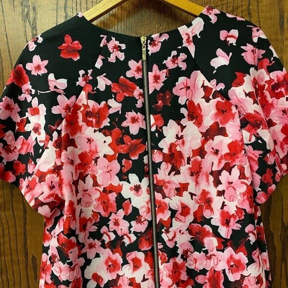 Eliza j petite black floral cherry blossom print sheath dress with cap sleeves‎ - Picture 6 of 9